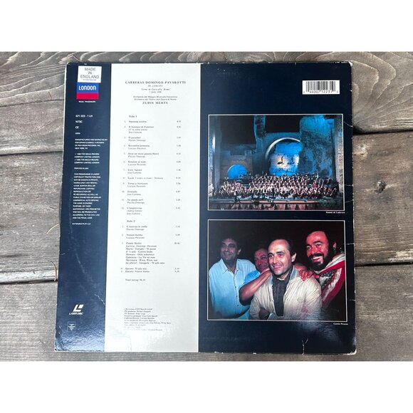 Carreras Domingo Pavarotti in Concert Laserdisc The Three Tenors DVD 7 July 1990 - Picture 2 of 3